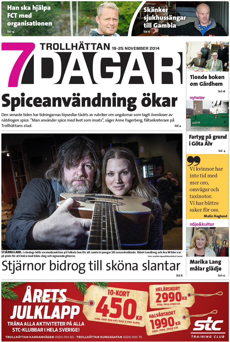 7 Dagar - Artikel onsdag 19 nov-2014 - Musik Mot Cancer